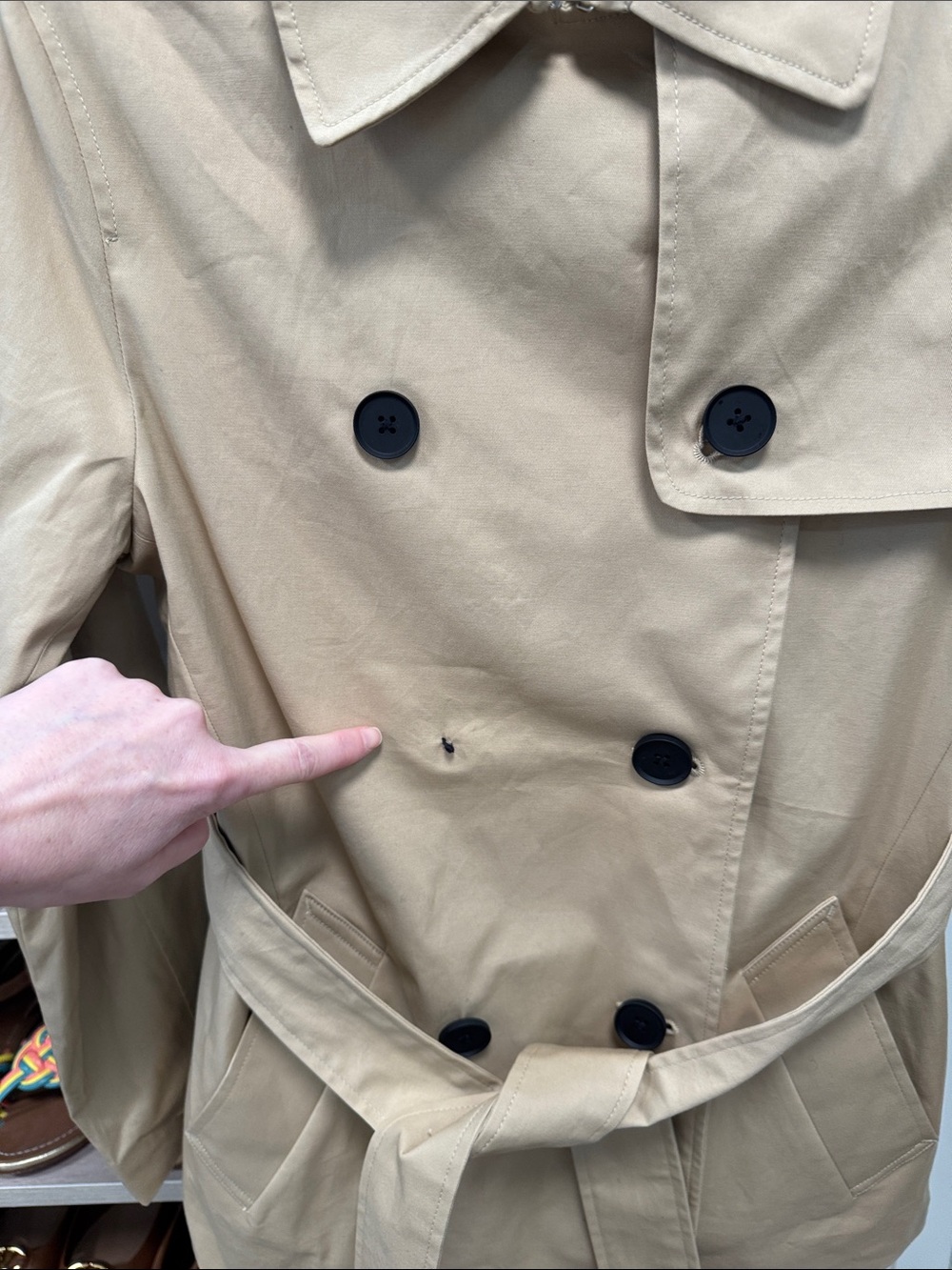 Quince NWT Comfort Stretch Short Trench Coat Light Khaki Size Small - Picture 7 of 12